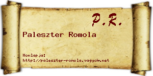Paleszter Romola névjegykártya